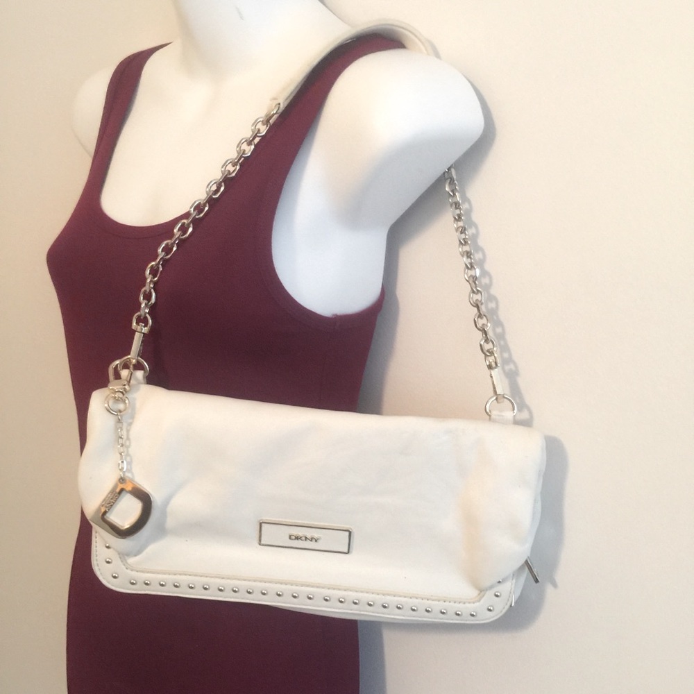 DKNY Foldover Leather Purse